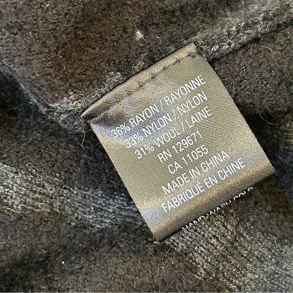 Skull Cashmere Black Gray Asymmetric Thick Long Sleeved Dress XS Quality - Picture 7 of 7